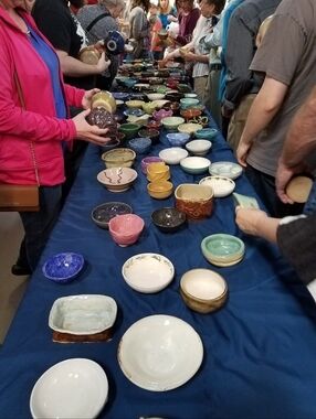 Handmade Oblong Pottery Bowl Lancaster Creative Factory Empty Bowl Event.